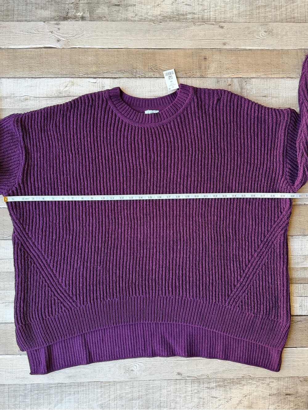 Dip Purple Chunky Ribbed Knit Oversized Hi-Low Sweater 2X NWT - Picture 11 of 16